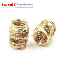 Through-Hole Brass Insert Round Nut / Knurled Nut for Injection Moulding